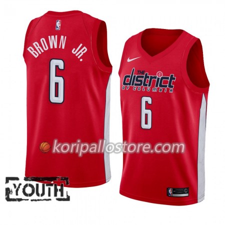Washington Wizards Troy Brown Jr. 6 2018-19 Nike Punainen Lasten Pelipaidat Swingman